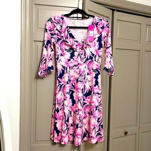 Hot Pink, Blush and Navy Blue Lilly Pulitzer Dress XS